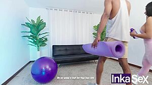 verito's tight mexican curves get black cock yoga stretched wide