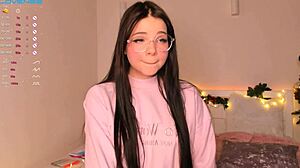 cute petite liza flaunts big tits boobs in webcam chat