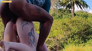 we took these three monster cocks deep in the forest for our first bisexual interracial gangbang creampie