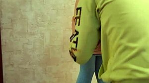 Skinny Brunette Neighbors in Leggings Get Sweaty Workout Fuck on Roller Skates