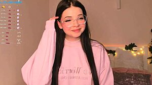 cute petite liza flaunts big tits boobs in webcam chat