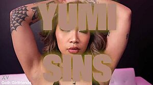 Yumi Sins Spreads Legs for Brutal Pussy Pounding Fury
