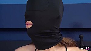 big boobs japanese babe 😍 blindfolded bound creampie by old man!