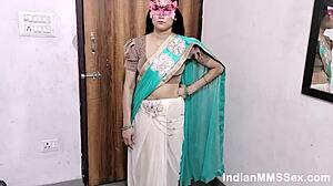beautiful indian wife in saree blows and takes hard pounding