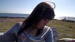 petite asian stepdaughter hairy pussy floppy tits outdoor creampie stepdad fuck!