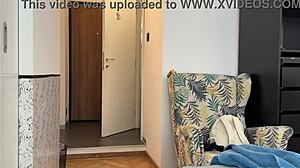 oops dropped my towel naked for delivery guy big tits ass flash