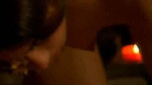 exotic brunette milf delivers teasing oral from afar