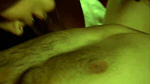 exotic brunette milf delivers teasing oral from afar