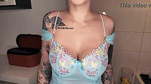 Sexy Redhead in Latex Shows Off Big Tits and Ass