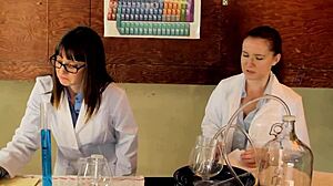 annabelle lee fingers thelma sleaze's wet pussy after workout