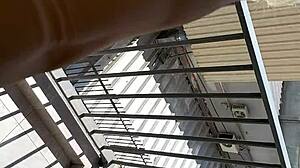 shopping guard knows how to fuck this naughty travesti's tight ass bareback