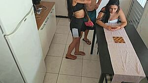 Risky sex! Friend fucks her friend's husband deep rough moaning!