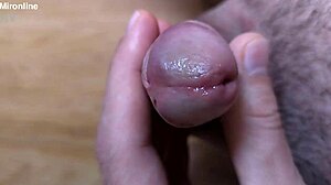 cute girl milks tiny small cock for every drop of sticky juice dripping out slowly