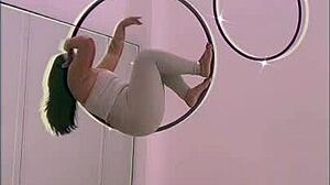 Whoa, check out this pinay shaking her big ass pole dancing in heels 😍 aerial hoops got me hooked!