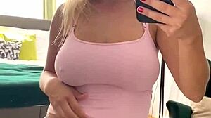 busty katerina hartlova teases mirror with wet masturbation