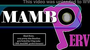 Khali Noire Slim Brazilian Beauty Dapped By Three Monster BBCs ATM Dirty Talk