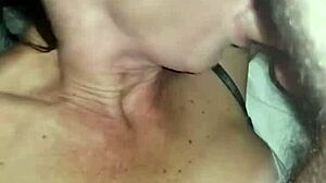 Whore wife chokes on monster cock while huge dildo stretches her wide