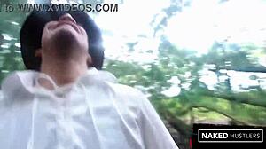 i'm slurping that thick ebony booty cock with curvy ivory baddie deepthroat outside woods