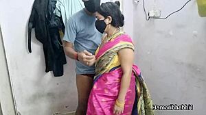 desi bhabhi gets pounded hard in her tight pink silk saree damn