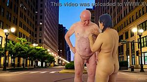 Agarabas and Olpr tease with close-up public night shave and ass shakes