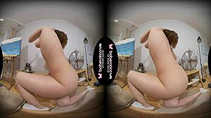 suggestive brunette fuck doll chicago teases shaved pussy vr masturbation solo