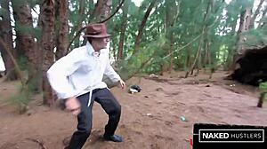 i'm slurping that thick ebony booty cock with curvy ivory baddie deepthroat outside woods