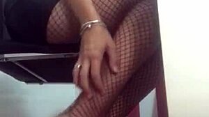 dominalucia in fishnet stockings and heels hypnotizin' her webcam findom slaves ugh so hot...