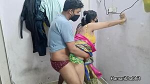 desi bhabhi gets pounded hard in her tight pink silk saree damn