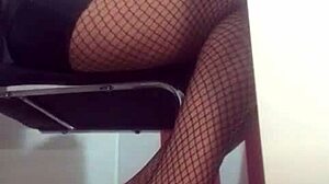 dominalucia in fishnet stockings and heels hypnotizin' her webcam findom slaves ugh so hot...