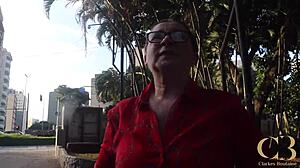 Granny Bareback Fucked in City Trailer Home BTS