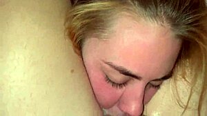 Facefucked deepthroat cum throatpie with sloppy rimjob licking balls