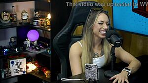 Bianca demarchi bites ruans ear and neck showing her hot silhouette in podcast