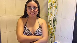 stepbro spies on me bathing then fills my ass with cum