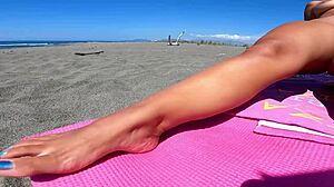 wanna see her huge ass shake bare on beach stripping naked?