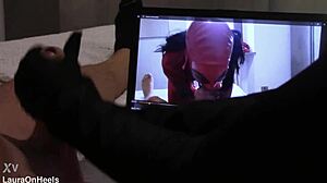 handjob in gloves for fan watching my cumshot vid preview