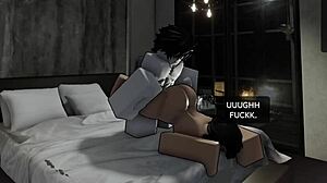 Roblox slut spreads wide begging desperately for hot creampie filling her pussy