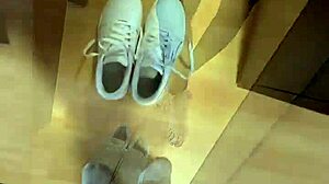 girl wakes to smelly nylon socks and barefoot feet fetish