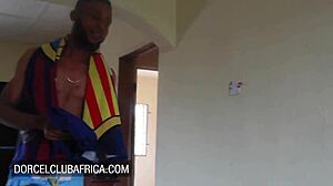 EBONY GIRL NEXT DOOR RIDES HORNY NEIGHBOR'S MONSTER BLACK COCK DOGGYSTYLE!