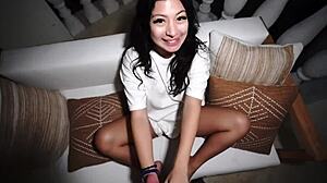 god her juicy latina tits bounce while sucking cock in public risk - cami strella