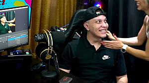 Bianca demarchi bites ruans ear and neck showing her hot silhouette in podcast