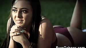 adorable teen and horny milf share taboo threesome pounding