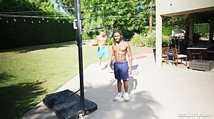 brunette latina bubble butt chokes on cock deepthroat facial cumshot