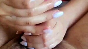 i love giving my husband handjob with these big boobs bouncing