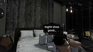 Roblox slut spreads wide begging desperately for hot creampie filling her pussy