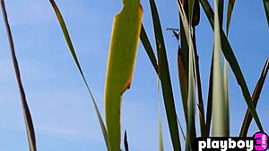 gorgeous brunette milf alexandra belle flaunts her perfect naked body outdoors