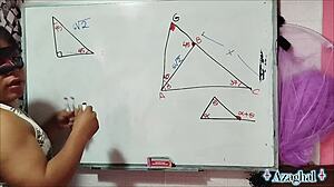 Nerdy Asian Teacher with Brown Eyes Teases Student in Bedroom Sexual Math Lesson