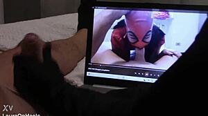 handjob in gloves for fan watching my cumshot vid preview