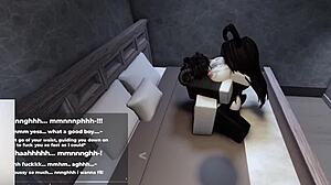 My roblox bunny girl hops on cock till filled with hot load