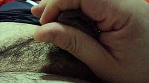 guy strokes cock solo after steamy massage till he cums hard