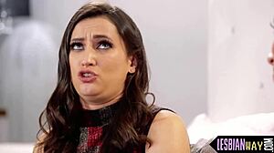 GLAMCORE LESBIAN BABE grinds her hips tribbing girlfriend outdoors in hot session